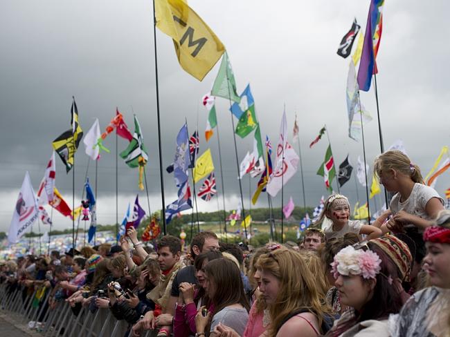 A rainy morning had turned large parts of the festival to mud by Sunday morning. Picture: