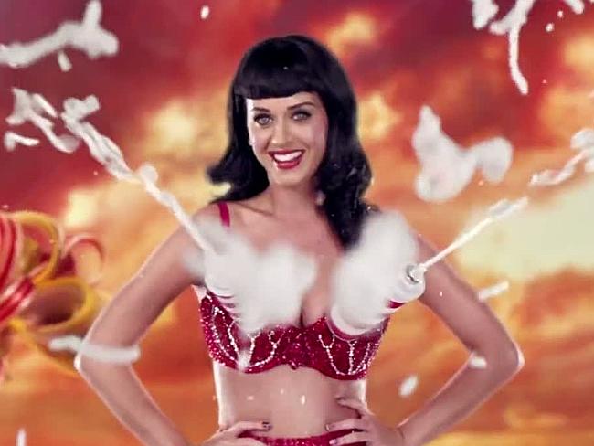 The nuns probably didn’t like this costume from the California Girl’s clip.