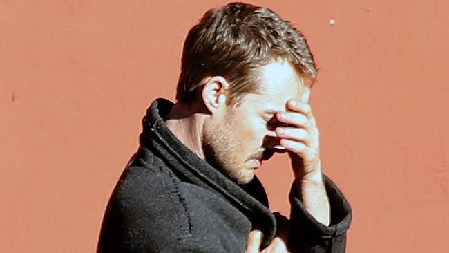 Ex-Silverchair frontman Daniel Johns shields his eyes from the light in Surry Hills. Pict