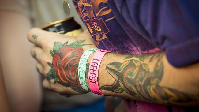 Festival festies ... People are being warned to ditch their old wrist bands. Picture: Get