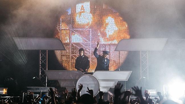 Lift-off ... Flight Facilities play FCX at Vivid last week. Picture: Thomas Walk
