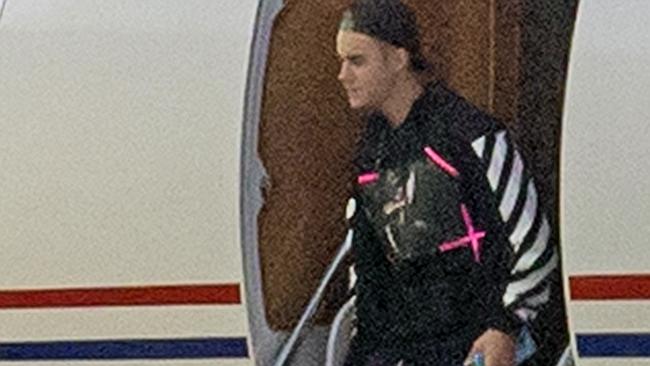 Justin Bieber arrives on a private jet in Sydney Picture: Splash