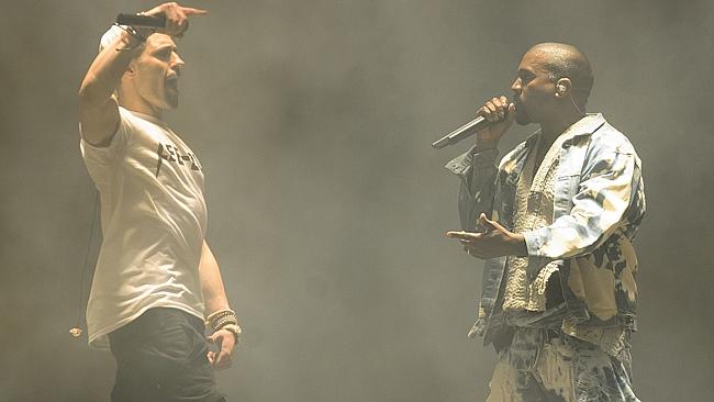 Comedian Lee Nelson stormed the stage during Kayne West’s Glastonbury set.