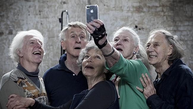 Pensioner selfie: the cast of Seventeen — Peter Carroll, John Gaden, Anna Volska, Maggie 