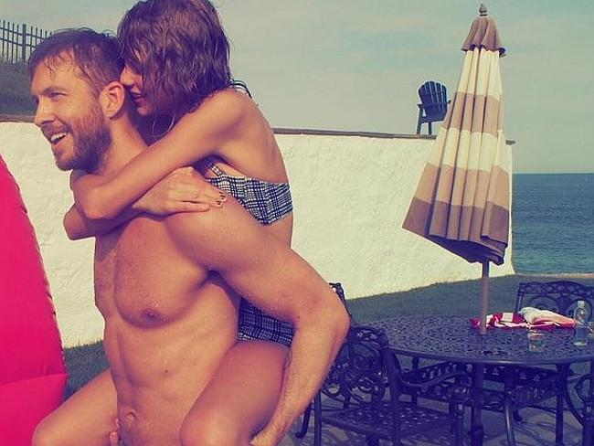 Glamour couple ... Taylor Swift and Calvin Harris celebrate US Independence Day.