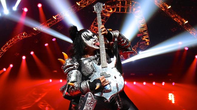 Gene Simmons on stage with KISS. The band tour Australia next month.