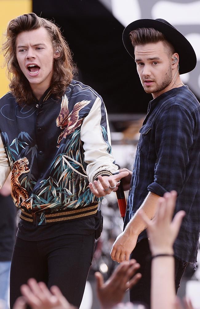 Boy band ... Harry Styles and Liam Payne from 1D performing in New York last month. Pictu